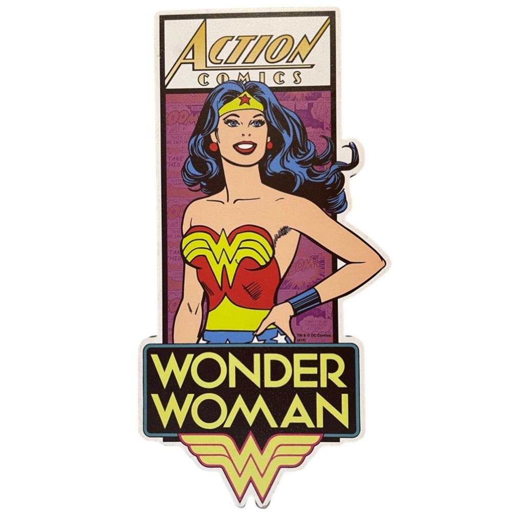 Wonder Woman ~Action Comics~ Wood Wall Decor DC Silver Buffalo Plaque Sign LB​